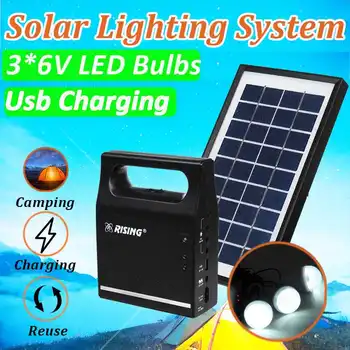 Solar Power Panel Generator Kit 6V USB Charger Home Solar Lighting System with 3 LED Bulbs Light Indoor/Outdoor Lighting
Solar Power Panel Generator Kit 6V USB Charger Home Solar Lighting System with 3 LED Bulbs Light Indoor/Outdoor Lighting