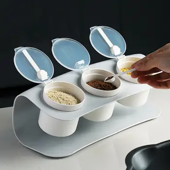 3 In 1 Seasoning Box Kitchen Spice Rack Spice Pots Storage Container Salt Pepper Cumin Powder Condiment Jars Wooden Spoon Cover
3 In 1 Seasoning Box Kitchen Spice Rack Spice Pots Storage Container Salt Pepper Cumin Powder Condiment Jars Wooden Spoon Cover