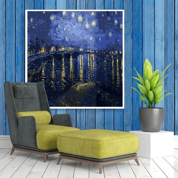 DIY oil painting bag Stormy Van Gogh's world-famous oil painting idyllic landscape living room sofa decoration
DIY oil painting bag Stormy Van Gogh's world-famous oil painting idyllic landscape living room sofa decoration