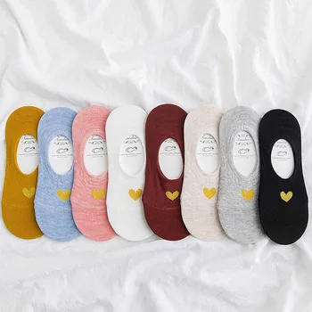 Women Boat Socks Slippers Soft Breathable Heart-shaped Print Pattern Candy Color Cotton Non-slip Low Short Socks 
Women Boat Socks Slippers Soft Breathable Heart-shaped Print Pattern Candy Color Cotton Non-slip Low Short Socks