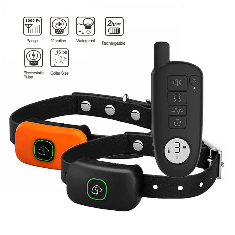 Dog Shock Collar with Remote 1000ft Range Electric Collars for Pet Waterproof Dog Training Collar for Small Medium Large Dogs
Dog Shock Collar with Remote 1000ft Range Electric Collars for Pet Waterproof Dog Training Collar for Small Medium Large Dogs