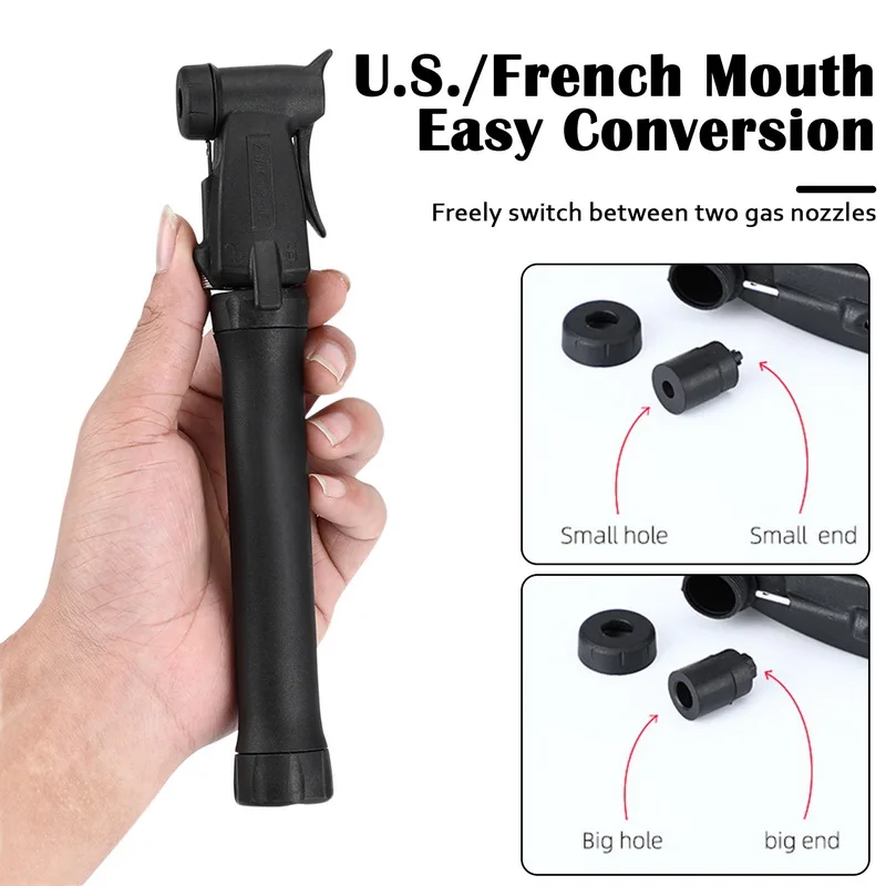 1pc Push Pull Two-Way Boost Pump 80PSI Bicycle Schrader Presta Valve Air Pump MTB Bike Tire Inflator With Bracket Dropship