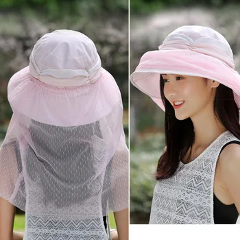 Women Casual Travel Detachable Veil Sun Hat Anti UV Wide Brim Outdoor Camping Foldable Summer Beach Cotton Blend Elegant
Women Casual Travel Detachable Veil Sun Hat Anti UV Wide Brim Outdoor Camping Foldable Summer Beach Cotton Blend Elegant