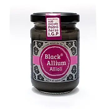 ALLIOLI DE AJO NEGRO BLACK ALLIUM JR SIN GLUTEN 
ALLIOLI DE AJO NEGRO BLACK ALLIUM JR SIN GLUTEN