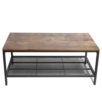 Wooden Tea Table Vintage Metal Frame Corners Rectangular Coffee Table Home Office Sofa Side Table Display Rack Multi-Use Table
Wooden Tea Table Vintage Metal Frame Corners Rectangular Coffee Table Home Office Sofa Side Table Display Rack Multi-Use Table