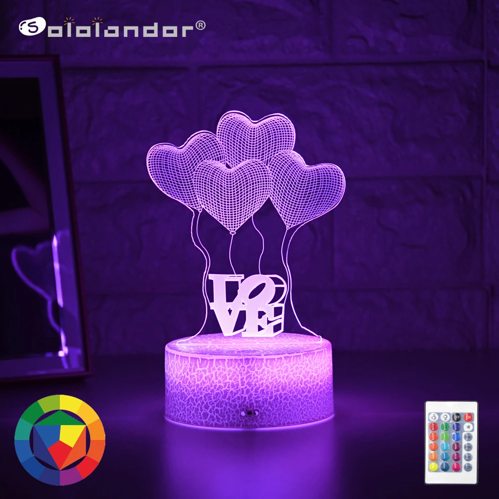 Newest Kid Light Night 3D LED Night Light Creative Table Bedside Lamp Romantic Balloon Love light Kids Gril Home Decoration Gift
Newest Kid Light Night 3D LED Night Light Creative Table Bedside Lamp Romantic Balloon Love light Kids Gril Home Decoration Gift