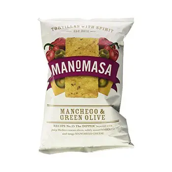 Manomasa Tortilla Chips Manchego & Green Olive, 1er Pack (1 x 160 g) 
Manomasa Tortilla Chips Manchego & Green Olive, 1er Pack (1 x 160 g)