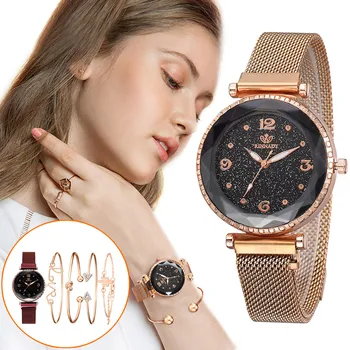 Women Watch Bracelet Set Magnet Buckle Starry Sky Stainless Steel Watch Analog Quartz Wristwatch Luxury Clock Relogio Feminino
Women Watch Bracelet Set Magnet Buckle Starry Sky Stainless Steel Watch Analog Quartz Wristwatch Luxury Clock Relogio Feminino