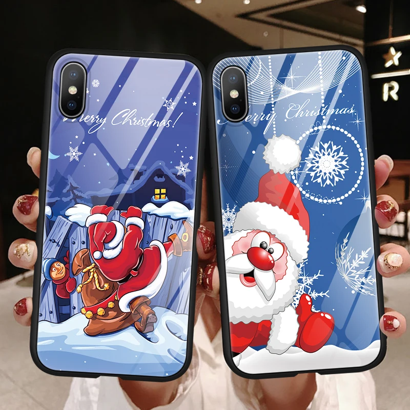 Christmas Santa Claus Case For iPhone XR 11 Pro XS Max X Tempered Glass Phone Case FOR iphone 8Plus 7 8 6 6S Plus Coque Luxury
Christmas Santa Claus Case For iPhone XR 11 Pro XS Max X Tempered Glass Phone Case FOR iphone 8Plus 7 8 6 6S Plus Coque Luxury
