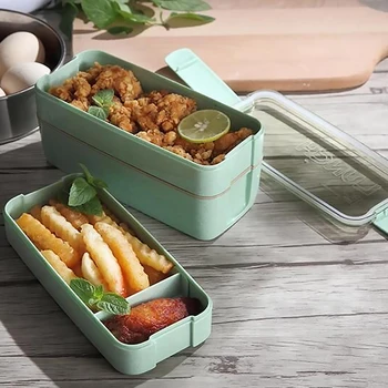 900ml Portable Healthy Material Lunch Box 3 Layer Wheat Straw Bento Boxes Microwave Dinnerware Food Storage Container Foodbox
900ml Portable Healthy Material Lunch Box 3 Layer Wheat Straw Bento Boxes Microwave Dinnerware Food Storage Container Foodbox