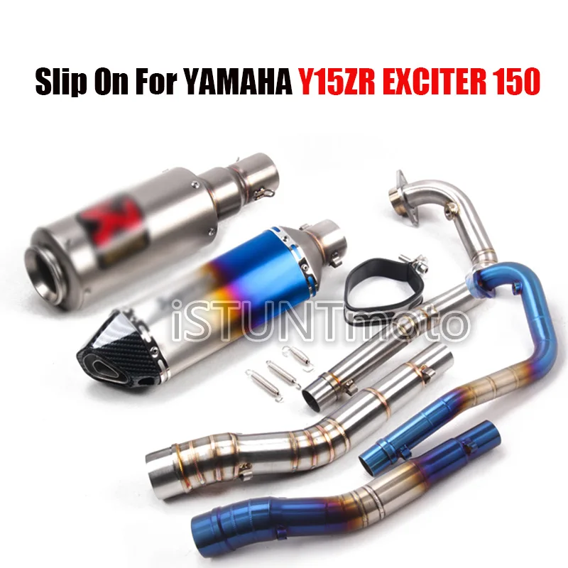 Slip On For Yamaha Y15ZR EXCITER 150 Motorcycle Exhaust System Escape Modified Front Middle Link Pipe with Akarapovic Exhaust
Slip On For Yamaha Y15ZR EXCITER 150 Motorcycle Exhaust System Escape Modified Front Middle Link Pipe with Akarapovic Exhaust