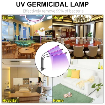 1/3 Heads USB Powered Portable LED Clip On UVC Disinfection Lamp Sterilizer USB Charging LED Light With Timing Remote
1/3 Heads USB Powered Portable LED Clip On UVC Disinfection Lamp Sterilizer USB Charging LED Light With Timing Remote