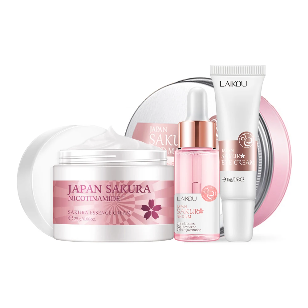 Face Skin Care Set Cherry Blossom Essence Moisturizing Collagen Eye Cream & Face Serum & Facial Mud Mask Beauty Makeup Set
Face Skin Care Set Cherry Blossom Essence Moisturizing Collagen Eye Cream & Face Serum & Facial Mud Mask Beauty Makeup Set