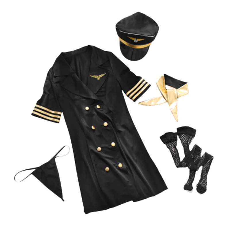 Фото Женский костюм стюардессы эротический для ролевых игр на Хэллоуин комплект из | Сексуальные костюмы (4001159678249)
