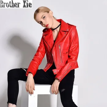 Red Genuine Leather Biker Motorcycle Jacket Womens Sheepskin Coats 2020 Winter Fashion Slim Outerwear Short Real Leather Jackets
Red Genuine Leather Biker Motorcycle Jacket Womens Sheepskin Coats 2020 Winter Fashion Slim Outerwear Short Real Leather Jackets