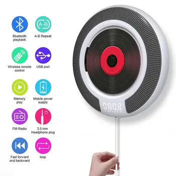 CD Player Wall mounted Bluetooth Portable Home Audio with Remote Control FM Radio Built-in Speakers USB CD Music Player
CD Player Wall mounted Bluetooth Portable Home Audio with Remote Control FM Radio Built-in Speakers USB CD Music Player