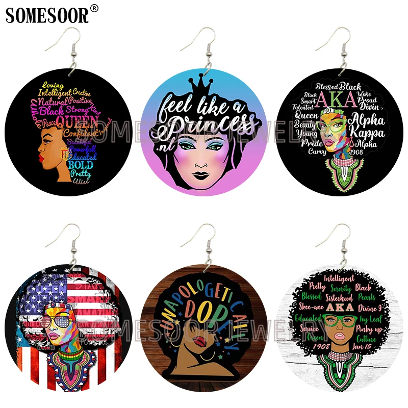 SOMESOOR Jewelry 2020 New Pattern African American AKA Sorority Logo Wooden Both Sides Printing Drop Earrings For Women Gifts
SOMESOOR Jewelry 2020 New Pattern African American AKA Sorority Logo Wooden Both Sides Printing Drop Earrings For Women Gifts