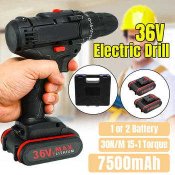 New Household Electric Drill Wrench Driver 36V 7500mAh Double Speed Cordless Drill Rechargeable Lithium Battery Screwdriver
New Household Electric Drill Wrench Driver 36V 7500mAh Double Speed Cordless Drill Rechargeable Lithium Battery Screwdriver