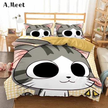 3D Cartoon Bedding Set For Kids Children Anime Linen Bed Cover Set Cat Print Duvet Cover Girls Boy Single Design NO Bed Sheets
3D Cartoon Bedding Set For Kids Children Anime Linen Bed Cover Set Cat Print Duvet Cover Girls Boy Single Design NO Bed Sheets