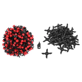 1 Set Adjustable Drippers 1/4 Inch Drip Watering Kits & 100 Pcs 1/4 Inch Drip Irrigation 4-Way Cross Connector
1 Set Adjustable Drippers 1/4 Inch Drip Watering Kits & 100 Pcs 1/4 Inch Drip Irrigation 4-Way Cross Connector