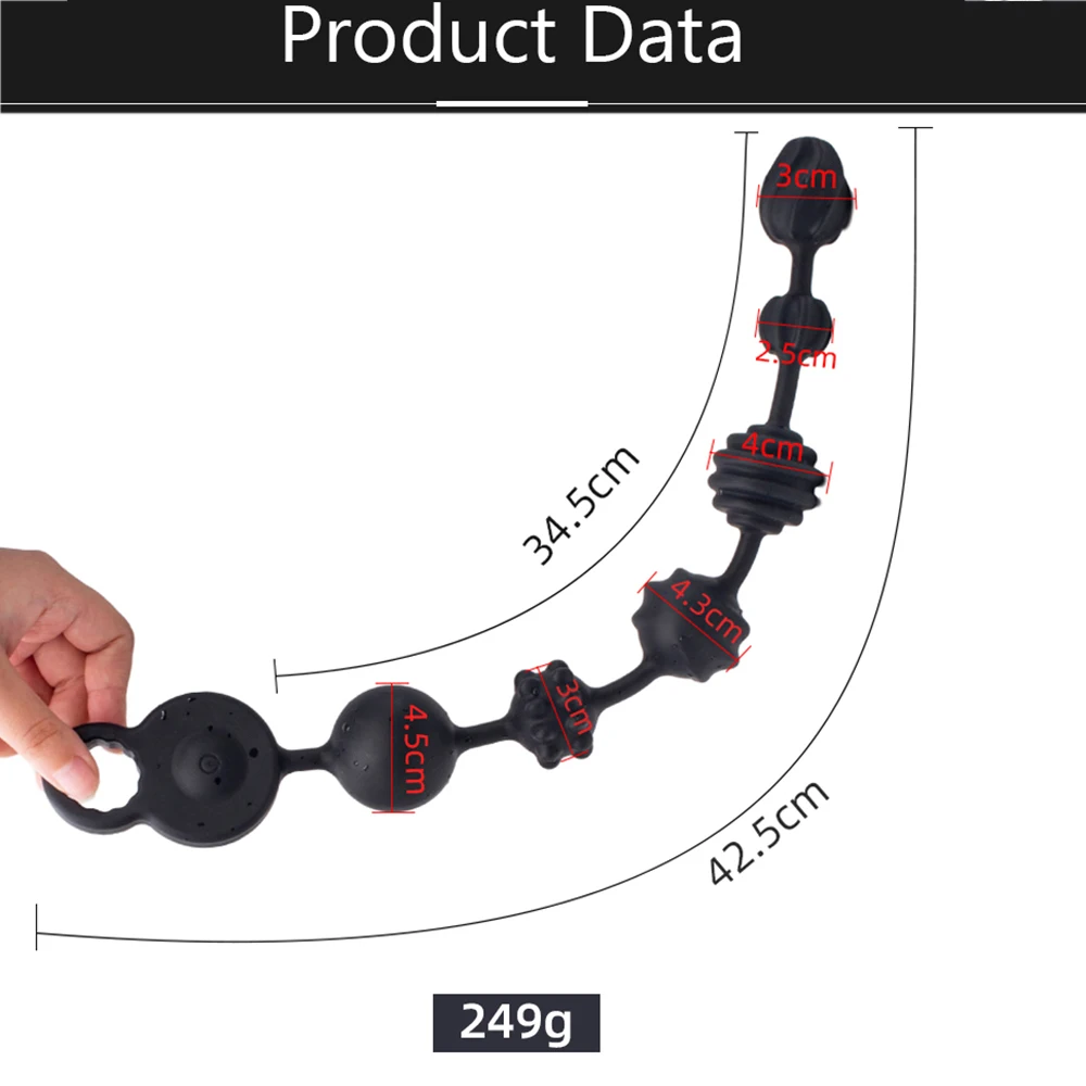 3 Motors Powerful Dildo Vibrators Anal Beads Silicone Prostate Massager Super Long Butt Plug Soft Deep Vibration Exercise Plug (11)