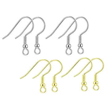 20pcs Stainless Steel Gold SilverTone Hypoallergenic Earring Hooks Fish Earwire with Coil and Ball for Jewelry Making 20x22mm
20pcs Stainless Steel Gold SilverTone Hypoallergenic Earring Hooks Fish Earwire with Coil and Ball for Jewelry Making 20x22mm
