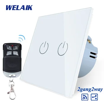 WELAIK1 EU 2Gang2Way Crystal Glass Panel LED Lamp Touch Switch Remote control RF 433.92MHZ European Wall Light Switch A1924CWR01
WELAIK1 EU 2Gang2Way Crystal Glass Panel LED Lamp Touch Switch Remote control RF 433.92MHZ European Wall Light Switch A1924CWR01