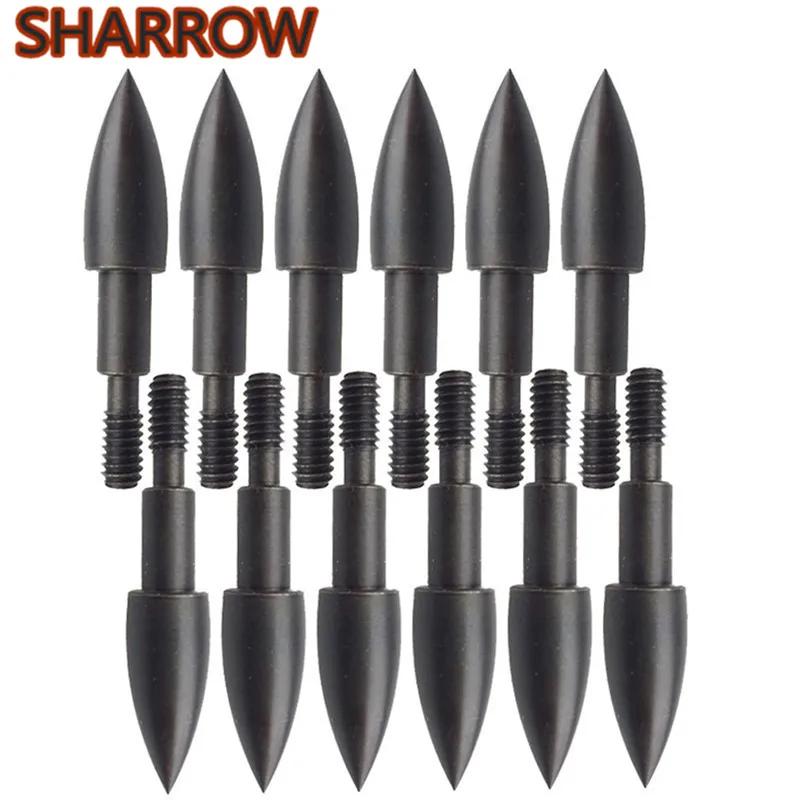 

12/24Pcs 100 Gr Archery Field Target Points Steel Arrowhead Screw in Practice Point Arrow Tips For Hunting Shooting Accessories