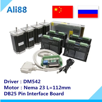 4 axis Nema 23 Stepper motor kit:nema23 motor 4-lead 3N.m+DM542 driver+ breakout board+350W 36v power supply CNC Router
4 axis Nema 23 Stepper motor kit:nema23 motor 4-lead 3N.m+DM542 driver+ breakout board+350W 36v power supply CNC Router