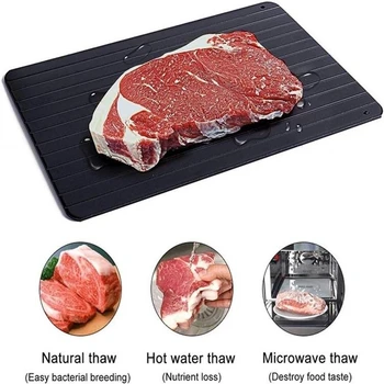 Fast Defrosting Aluminium Tray Thaw Frozen Food Meat Fruit Quick Defrosting Plate Board Defrost Kitchen Gadget Tool Defroster
Fast Defrosting Aluminium Tray Thaw Frozen Food Meat Fruit Quick Defrosting Plate Board Defrost Kitchen Gadget Tool Defroster