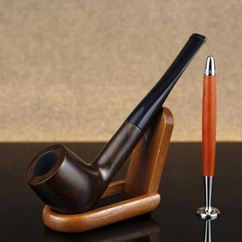 New Straight Smoking Pipe 2in1 Multifunction Tobacco Presser Wooden Stand 9mm Filter Ebony Wood Pipe Tobacco Pipe Set
New Straight Smoking Pipe 2in1 Multifunction Tobacco Presser Wooden Stand 9mm Filter Ebony Wood Pipe Tobacco Pipe Set