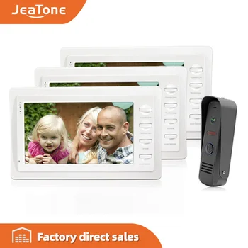 JeaTone 1v3 Hot Selling 7" Wired Video Door Phone Doorbell Recording System Access Control System 1 IR Cameras 3 Monitors
JeaTone 1v3 Hot Selling 7" Wired Video Door Phone Doorbell Recording System Access Control System 1 IR Cameras 3 Monitors