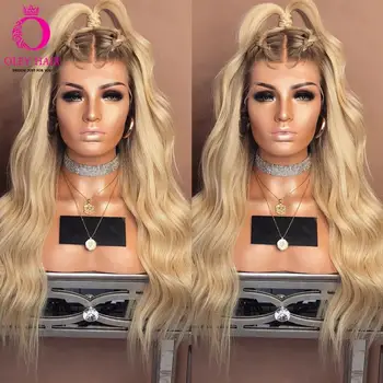 OLEY Glueless Wavy Ombre Blonde Wig Heat Resistant Long Red Synthetic Lace Front Wig High Density Cosplay Wigs For Black Women 
OLEY Glueless Wavy Ombre Blonde Wig Heat Resistant Long Red Synthetic Lace Front Wig High Density Cosplay Wigs For Black Women