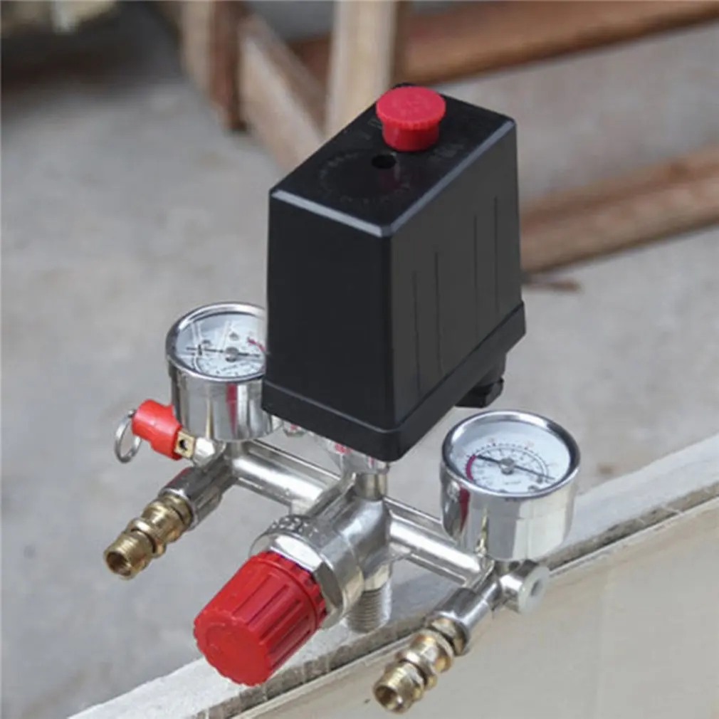 40343 Adjustable Pressure Switch Air Compressor Switch Pressure Regulating with 2 Press Gauges Valve Control Set
40343 Adjustable Pressure Switch Air Compressor Switch Pressure Regulating with 2 Press Gauges Valve Control Set