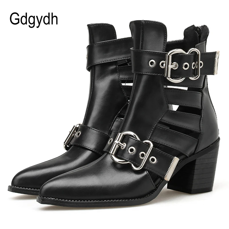 Gdgydh Spring Autumn Women Ankle Boots Hollow Out Sexy Buckle Goth Chunky High Heel Shoes Straps Summer Boots Female Pointed Toe
Gdgydh Spring Autumn Women Ankle Boots Hollow Out Sexy Buckle Goth Chunky High Heel Shoes Straps Summer Boots Female Pointed Toe