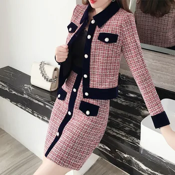 Winter Women Tweed Vintage Two Piece Skirt Suits Sets Buttons Coat And A-line Skirt Outfits Sets Elegant Fashion 2 Piece Sets
Winter Women Tweed Vintage Two Piece Skirt Suits Sets Buttons Coat And A-line Skirt Outfits Sets Elegant Fashion 2 Piece Sets