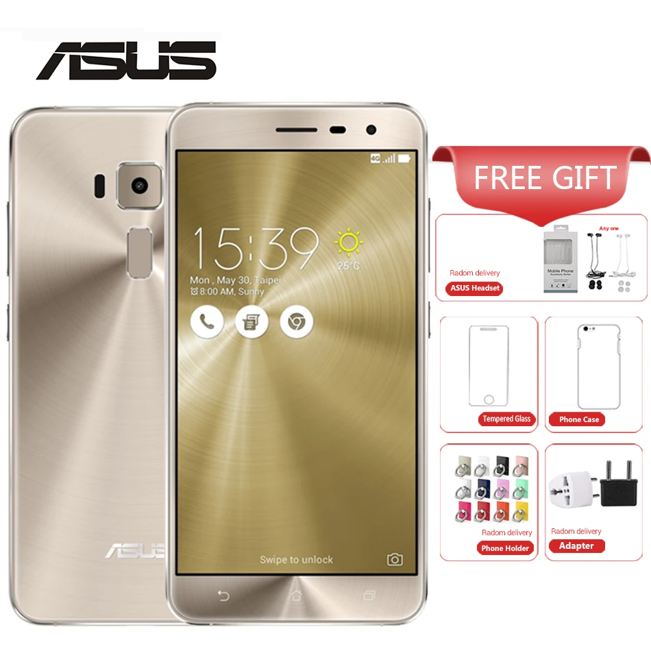 

Brand New ASUS Zenfone 3 ZE552KL 4GB 64GB Mobile Phone 5.5" Snapdragon 625 Octa core 16MP 8MP Fingerprint Android 8.0 4G phone