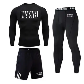Marvel Long Sleeve Winter thermal underwear Compression pants+Shorts Multi-use Fitness MMA Tops Shirts Men Suits
Marvel Long Sleeve Winter thermal underwear Compression pants+Shorts Multi-use Fitness MMA Tops Shirts Men Suits