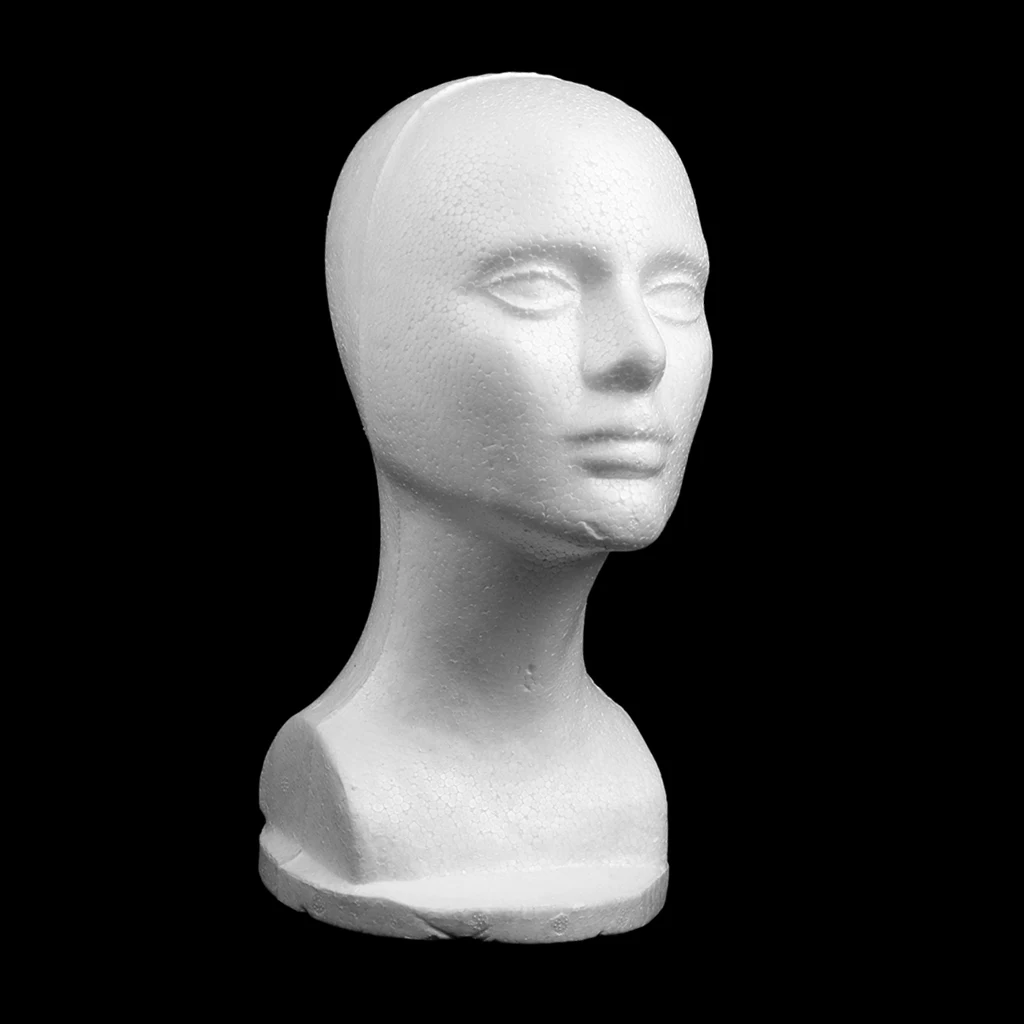 12'' Female Foam Mannequin Manikin Head Model Wig Glasses Store Window Display Stand-White 12'' Female Foam Mannequin Manikin Head Model Wig Glasses Store Window Display Stand-White