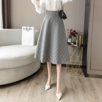 Vintage Plaid Skirt Women Midi High Waist A-Line Office Lady Business Work Outfits dress
Vintage Plaid Skirt Women Midi High Waist A-Line Office Lady Business Work Outfits dress