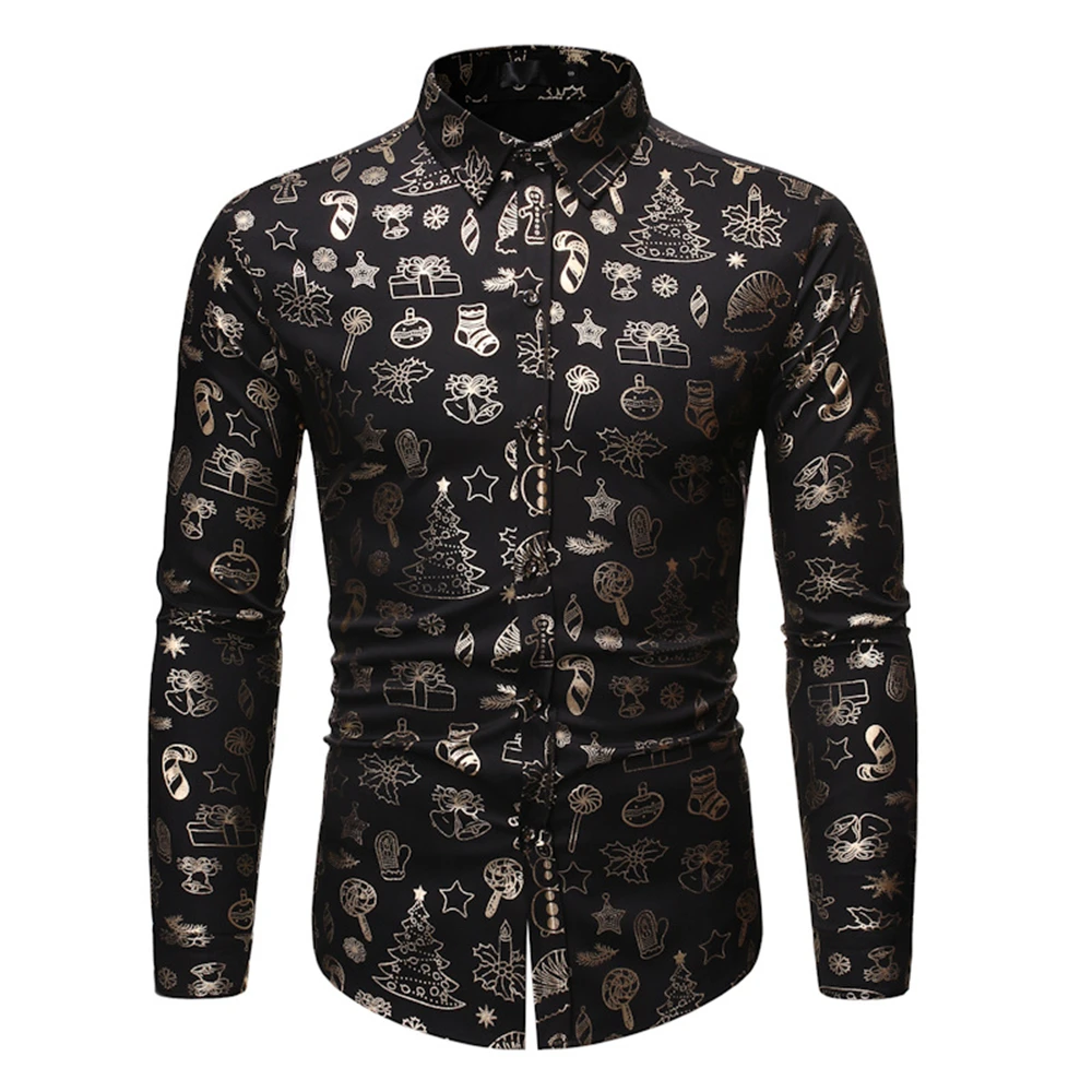 Helisopus New Autumn Long Sleeve Men Shirt Autumn Bronzing Printing Black Slim Fit Christmas Shirts Men Camisas Hombre
Helisopus New Autumn Long Sleeve Men Shirt Autumn Bronzing Printing Black Slim Fit Christmas Shirts Men Camisas Hombre