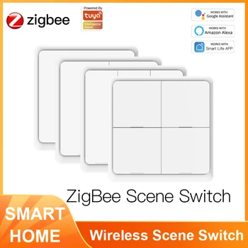 Tuya ZigBee 4 Gang Wireless 12 Scene Switch Push Button Controller Battery Powered Automation Switch Work With Alexa Google Home
Tuya ZigBee 4 Gang Wireless 12 Scene Switch Push Button Controller Battery Powered Automation Switch Work With Alexa Google Home