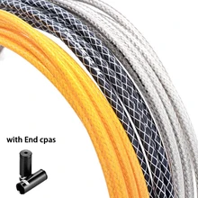 3 metro 5mm cabo de freio da bicicleta habitação tecelagem com tampas de extremidade de alumínio montanha mtb desviador linha tubo deslocamento fio(China)