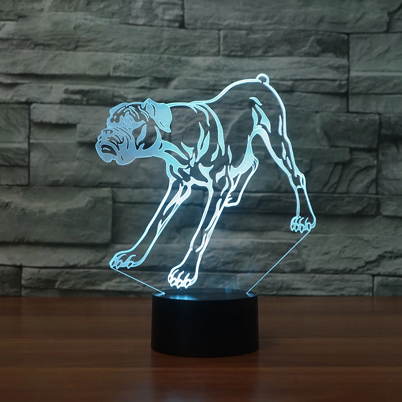 Длинная собака 3D светодиодный RGB Ночной светильник 7 цветов Изменение