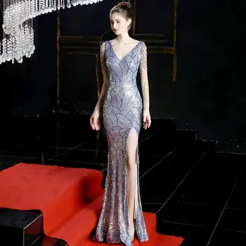 Noble sequined embroidered evening dress платье Queen temperament host dream fairy elegant ladies annual meeting fishtail dress
Noble sequined embroidered evening dress платье Queen temperament host dream fairy elegant ladies annual meeting fishtail dress