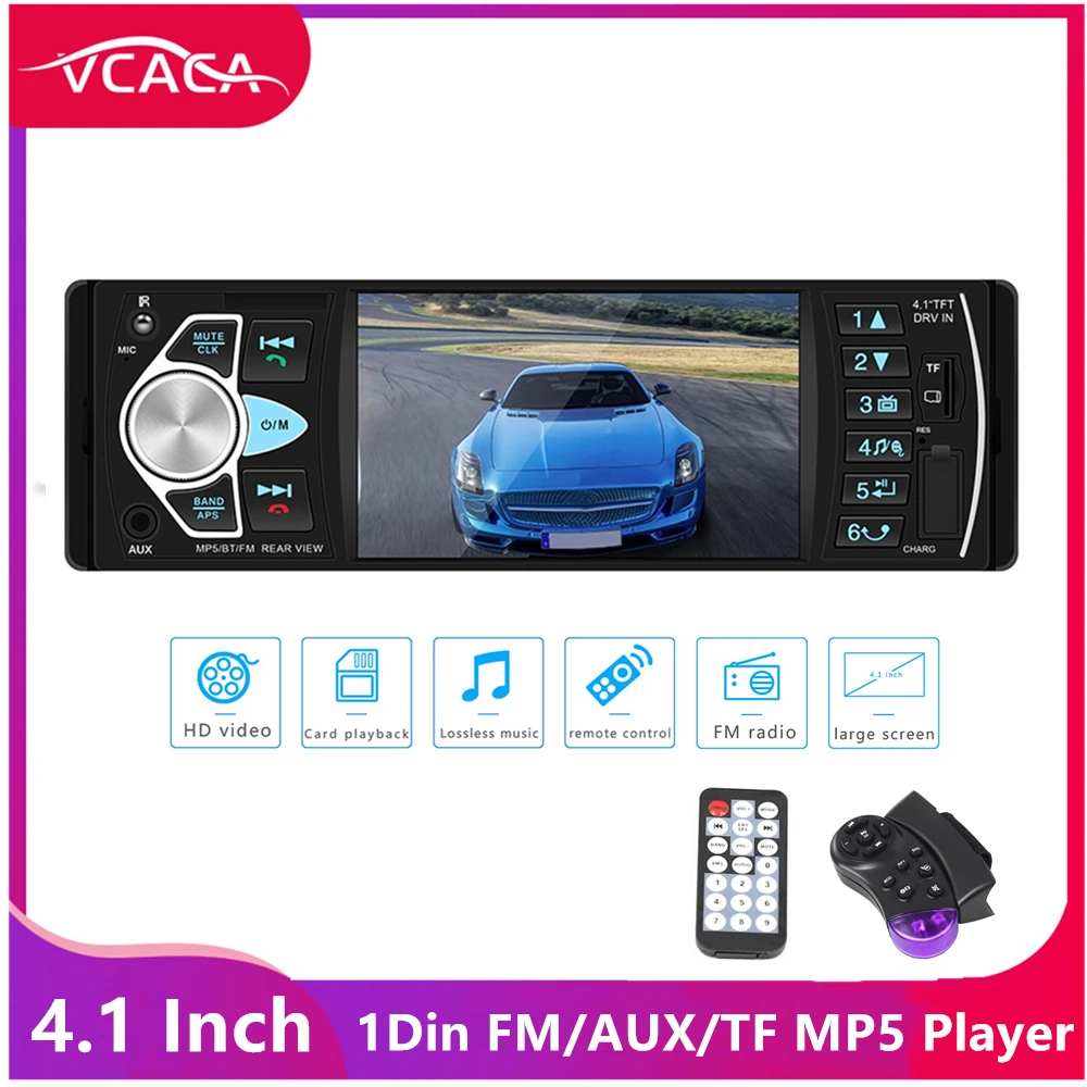 VCACA 1Din 4" Car MP5 Multimedia Player Bluetooth Autoradio Car Stereo Radio FM Aux Input Receiver Steering wheel remote control
VCACA 1Din 4" Car MP5 Multimedia Player Bluetooth Autoradio Car Stereo Radio FM Aux Input Receiver Steering wheel remote control