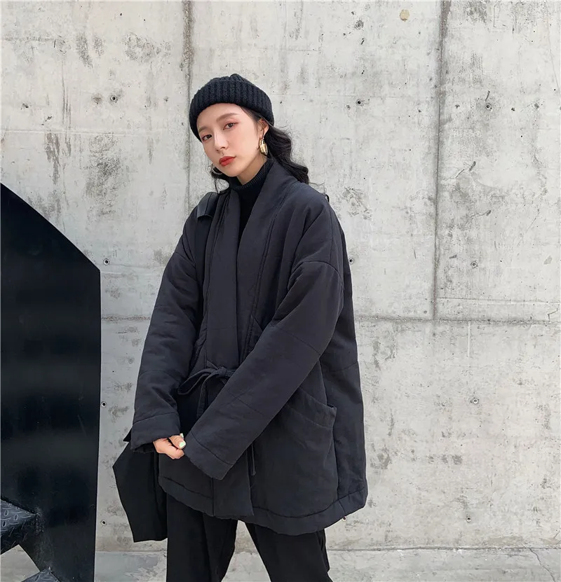 Japan Style 2020 Winter Women Sustans Coat Drawstring belt Lace-up Dark Loose Oversize A-line Thick Coat High Street Gothic Owen
Japan Style 2020 Winter Women Sustans Coat Drawstring belt Lace-up Dark Loose Oversize A-line Thick Coat High Street Gothic Owen