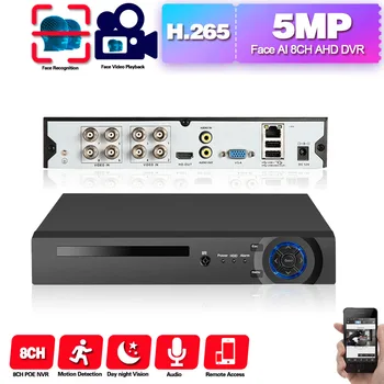 AI Face Detection Face Recognition Fetching AHD Network DVR Video Recorder 8CH H.265 Real 5MP DVR NVR IP Camera Security Kit
AI Face Detection Face Recognition Fetching AHD Network DVR Video Recorder 8CH H.265 Real 5MP DVR NVR IP Camera Security Kit