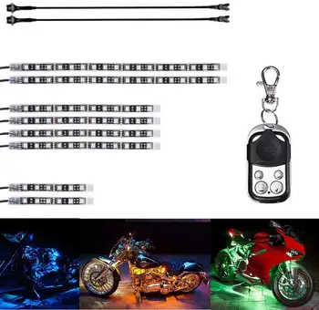 Motorcycle Water-Proof 96 LED Light Strips Multi-Color Accent Glow Lights With Remote Controller (Pack of 8) and 60cm Ultra Cabl
Motorcycle Water-Proof 96 LED Light Strips Multi-Color Accent Glow Lights With Remote Controller (Pack of 8) and 60cm Ultra Cabl