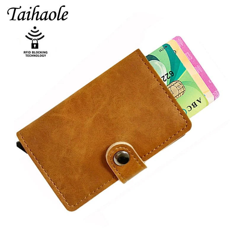 2020 New Smart Credit Card Holder RFID Blocking Card Holder Automatic Hasp Men Wallet PU Leather Bank Business ID Card Holder
2020 New Smart Credit Card Holder RFID Blocking Card Holder Automatic Hasp Men Wallet PU Leather Bank Business ID Card Holder